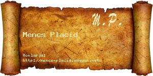 Mencs Placid névjegykártya